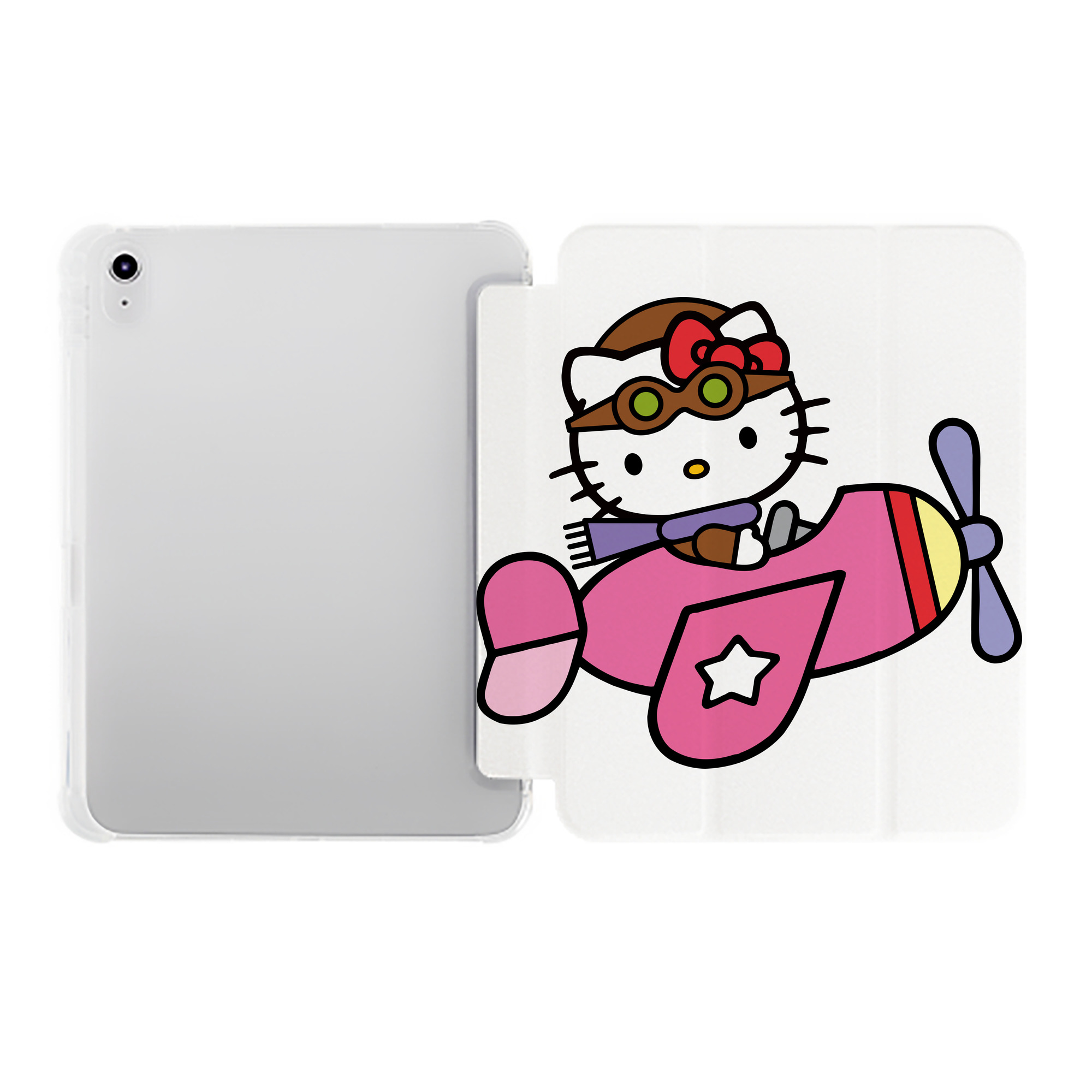 （画像用） Hello Kitty ハローキティ IPad ケース ペン収納付き 三つ折りスタンド PUレザー×シリコン 対応機種9.5/10.5/10.9インチ